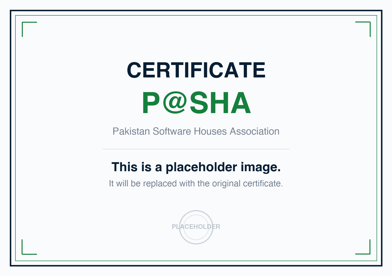 P@SHA Certificate